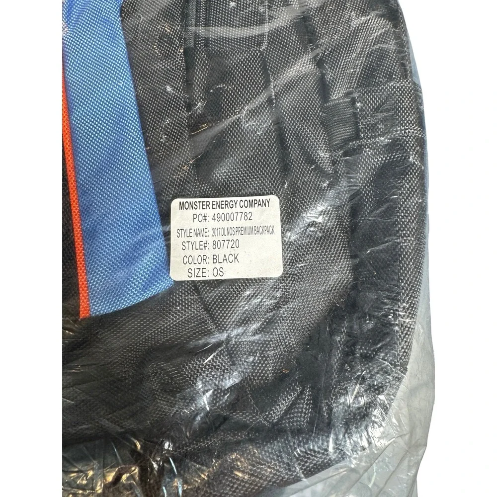 NOS Energy Drink Premium Backpack Black Blue Orange Monster Energy 807720 NEW